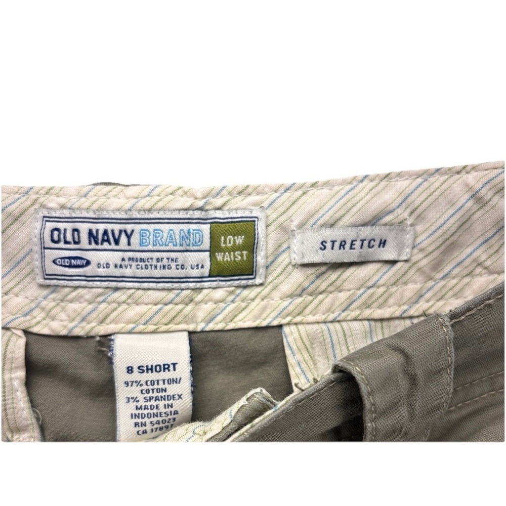 Vintage Old Navy Chino Pants Womens 8 Short Khaki Stretch Low Waist Preppy Y2K - Picture 4 of 12